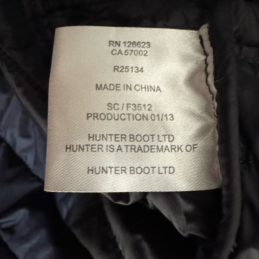 Hunter Black Quilted Women's Jacket Sz 6 - Picture 9 of 10